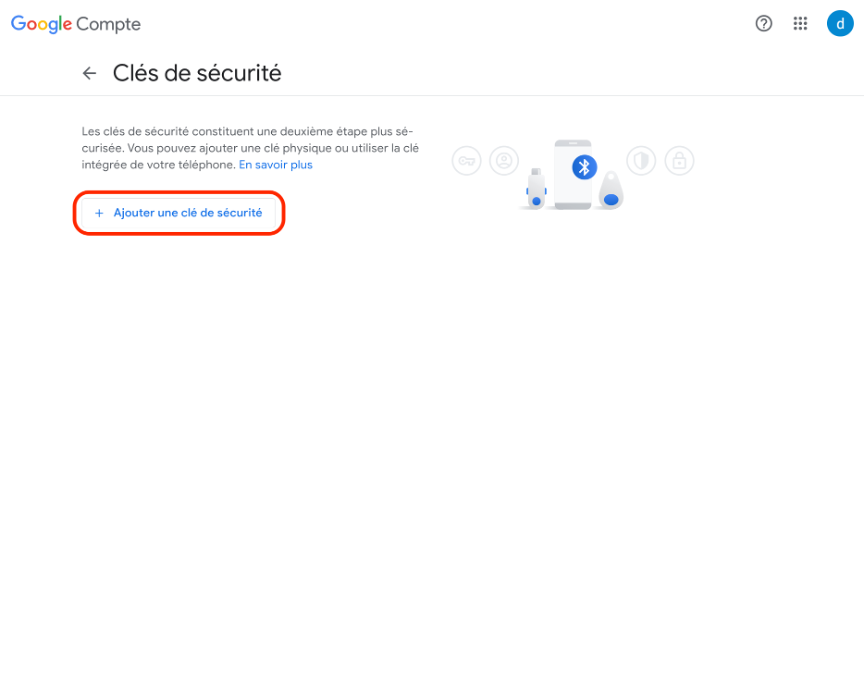 Etape 2: Activer la double authentification avec une clé physique sur Gmail