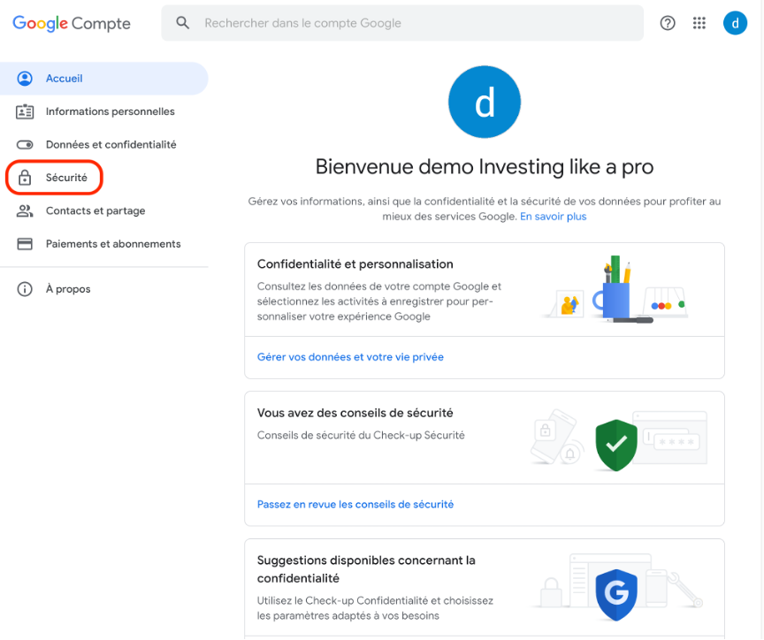 Etape 2:Activer la double authentification avec une application mobile sur Gmail