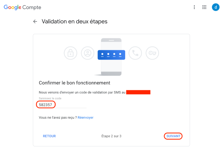 Etape 7:Activer la double authentification avec une application mobile sur Gmail