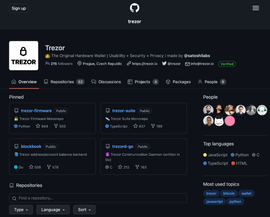Code source de Trezor
